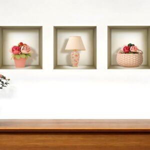 Set of Three Lil Faux Niche 3D Peel and Stick Wall Decals