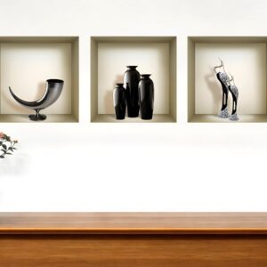 Set of Three Ian Faux Niche 3D Peel and Stick Wall Decals