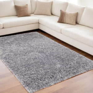 5' X 8' Gray Shag Hand Tufted Area Rug