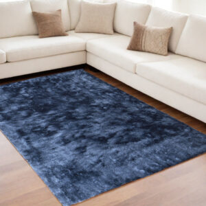 5' X 8' Blue Shag Hand Tufted Area Rug