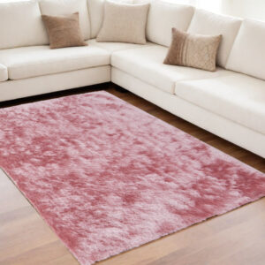 5' X 8' Pink Shag Hand Tufted Area Rug