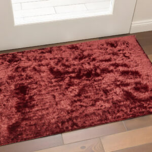 2' X 3' Red Shag Hand Tufted Area Rug