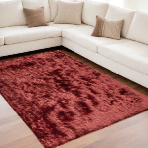 5' X 8' Red Shag Hand Tufted Area Rug