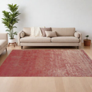 6' X 9' Red Chevron Hand Woven Area Rug