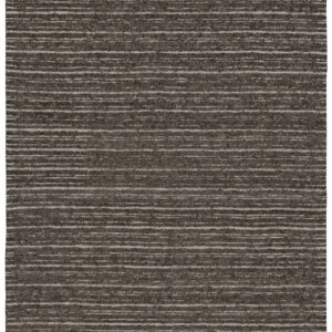 5' X 8' Brown and Ivory Wool Striped Hand Tufted Area Rug