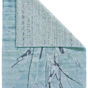8' X 11' Blue and Gray Abstract Hand Tufted Area Rug