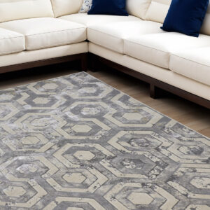 8' X 10' Taupe And Gray Abstract Distressed Area Rug