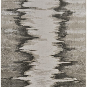 9' X 12' Gray Ivory and Taupe Abstract Power Loom Area Rug