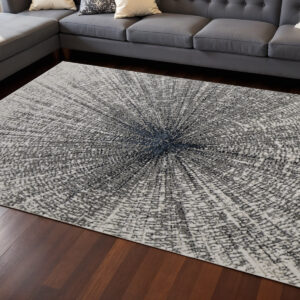 12' X 18' Gray and Ivory Abstract Power Loom Area Rug