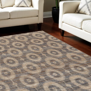 9' X 13' Taupe and Tan Geometric Hand Woven Area Rug