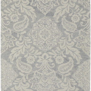 10' X 14' Blue and Ivory Wool Oriental Hand Tufted Area Rug