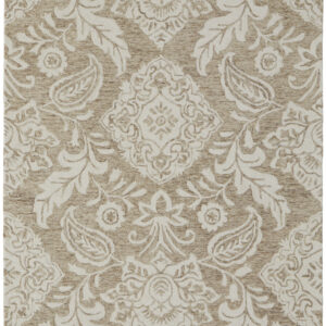12' X 15' Tan and Ivory Wool Oriental Hand Tufted Area Rug