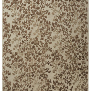 10' X 14' Taupe and Brown Floral Hand Tufted Area Rug
