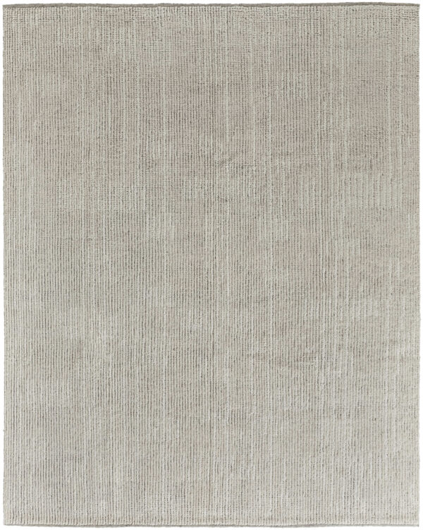 6' X 9' Tan and Ivory Wool Hand Knotted Area Rug - Image 2