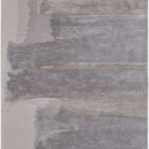 4' X 6' Gray and Ivory Abstract Hand Tufted Area Rug