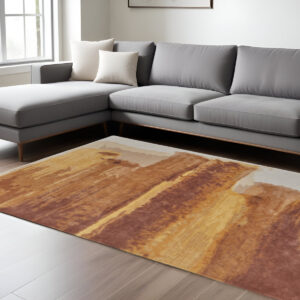 9' X 12' Red Abstract Hand Tufted Area Rug