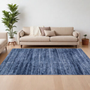 7' X 10' Blue and Gray Power Loom Area Rug