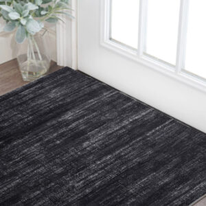 2' X 3' Black and Gray Power Loom Area Rug