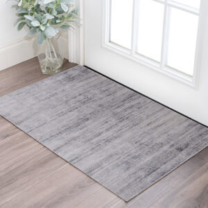 2' X 3' Gray and Ivory Power Loom Area Rug