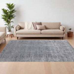 12' X 15' Gray and Silver Abstract Hand Woven Worn Faded Area Rug