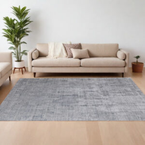 10' X 14' Light Blue and Silver Abstract Hand Woven Worn Faded Area Rug