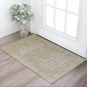 3' X 5' Yellow and Ivory Abstract Hand Woven Area Rug