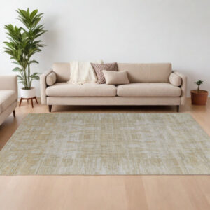 10' X 14' Yellow and Ivory Abstract Hand Woven Area Rug