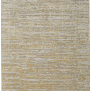 8' X 10' Yellow and Ivory Abstract Hand Woven Area Rug