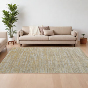 12' X 15' Yellow and Ivory Abstract Hand Woven Area Rug