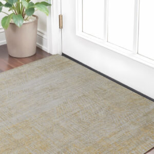 2' X 3' Yellow and Ivory Abstract Hand Woven Area Rug
