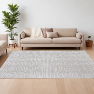 8' X 10' Ivory Geometric Hand Woven Area Rug