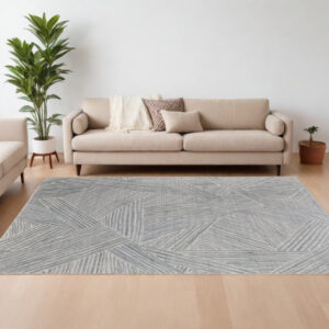 9' X 12' Green and Ivory Abstract Hand Woven Area Rug