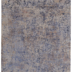 10' X 13' Blue Brown and Tan Abstract Power Loom Area Rug