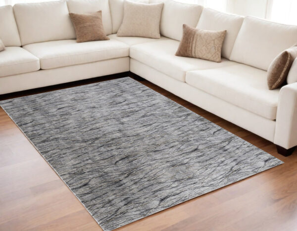 5' X 8' Gray Ivory and Tan Abstract Power Loom Area Rug