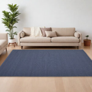 9' X 12' Blue Hand Woven Area Rug