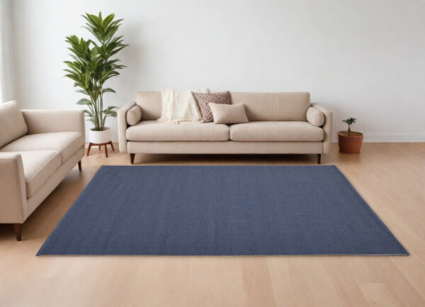 9' X 12' Blue Hand Woven Area Rug