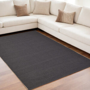 5' X 8' Tan and Gray Hand Woven Area Rug
