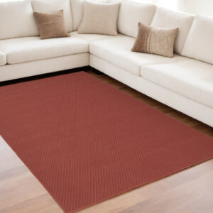 5' X 8' Red Hand Woven Area Rug