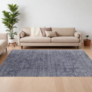 8' X 10' Gray and Blue Abstract Hand Woven Area Rug