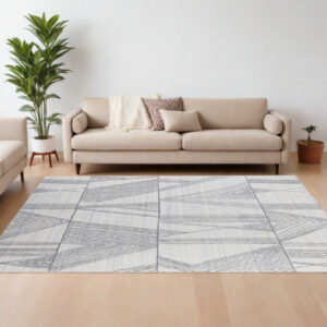8' X 10' Black and Ivory Abstract Hand Woven Area Rug