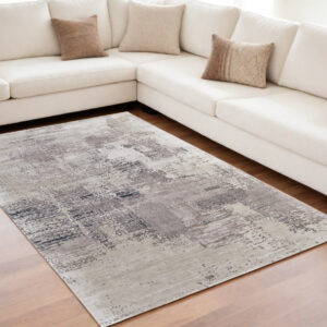 5' X 8' Brown Black and Tan Abstract Hand Tufted Area Rug