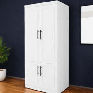 71" White Four Door Combo Dresser