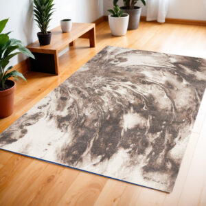 4' X 6' Tan Abstract Power Loom Area Rug