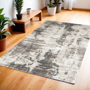 4' X 6' Tan Abstract Power Loom Area Rug