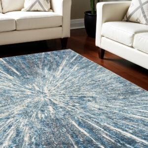 8' X 10' Blue Abstract Area Rug