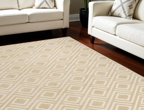 8' X 10' Tan Geometric Area Rug
