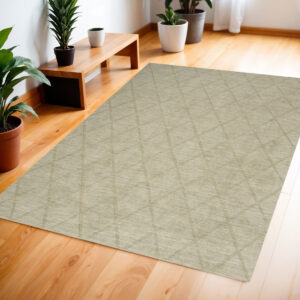 4' X 6' Sage Wool Geometric Area Rug