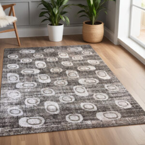 4' X 6' Brown and Beige Abstract Area Rug