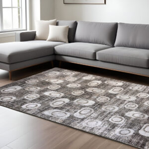 7' X 10' Brown and Beige Abstract Area Rug