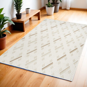 4' X 6' Ivory Geometric Area Rug